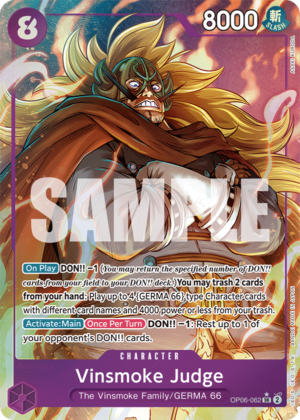 Vinsmoke Judge (Alternate Art) OP06-062 One Piece card