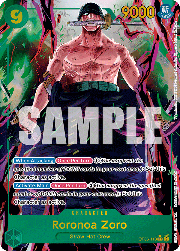 Roronoa Zoro (Alternate Art) OP06-118 One Piece card