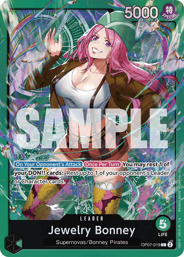 Jewelry Bonney (OP07-019) leader from Starter Deck 24: GREEN Jewelry Bonney