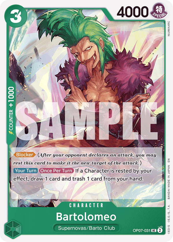 Bartolomeo (Reprint) OP07-031 One Piece card