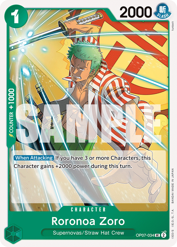 Roronoa Zoro (034) OP07-034 One Piece card