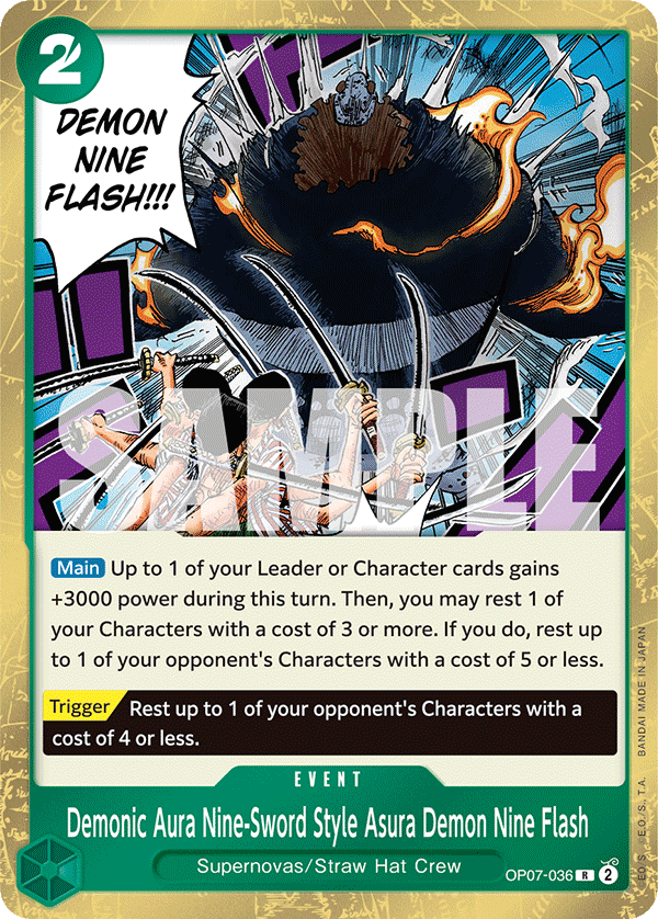 Demonic Aura Nine-Sword Style Asura Demon Nine Flash OP07-036 One Piece card