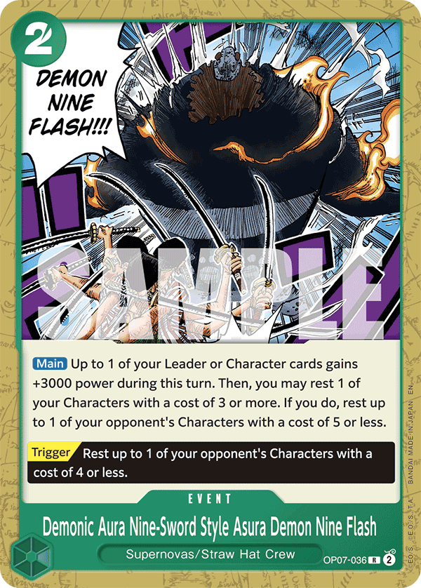 Demonic Aura Nine-Sword Style Asura Demon Nine Flash (Reprint) OP07-036 One Piece card