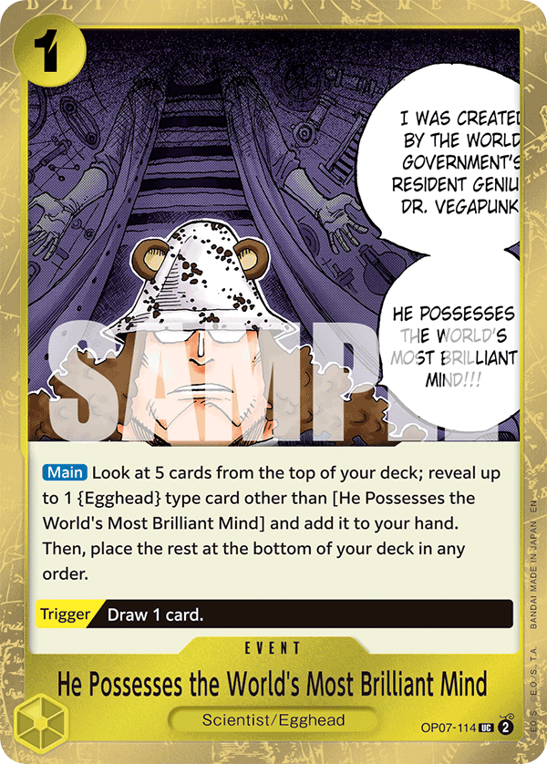 He Possesses the World's Most Brilliant Mind (Pirate Foil) OP07-114 One Piece card