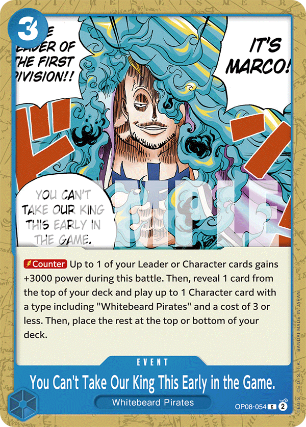 You Can't Take Our King This Early in the Game. OP08-054 One Piece card