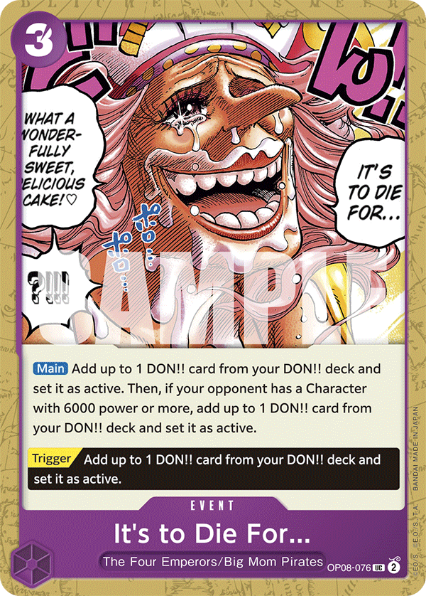 It's to Die For OP08-076 One Piece card