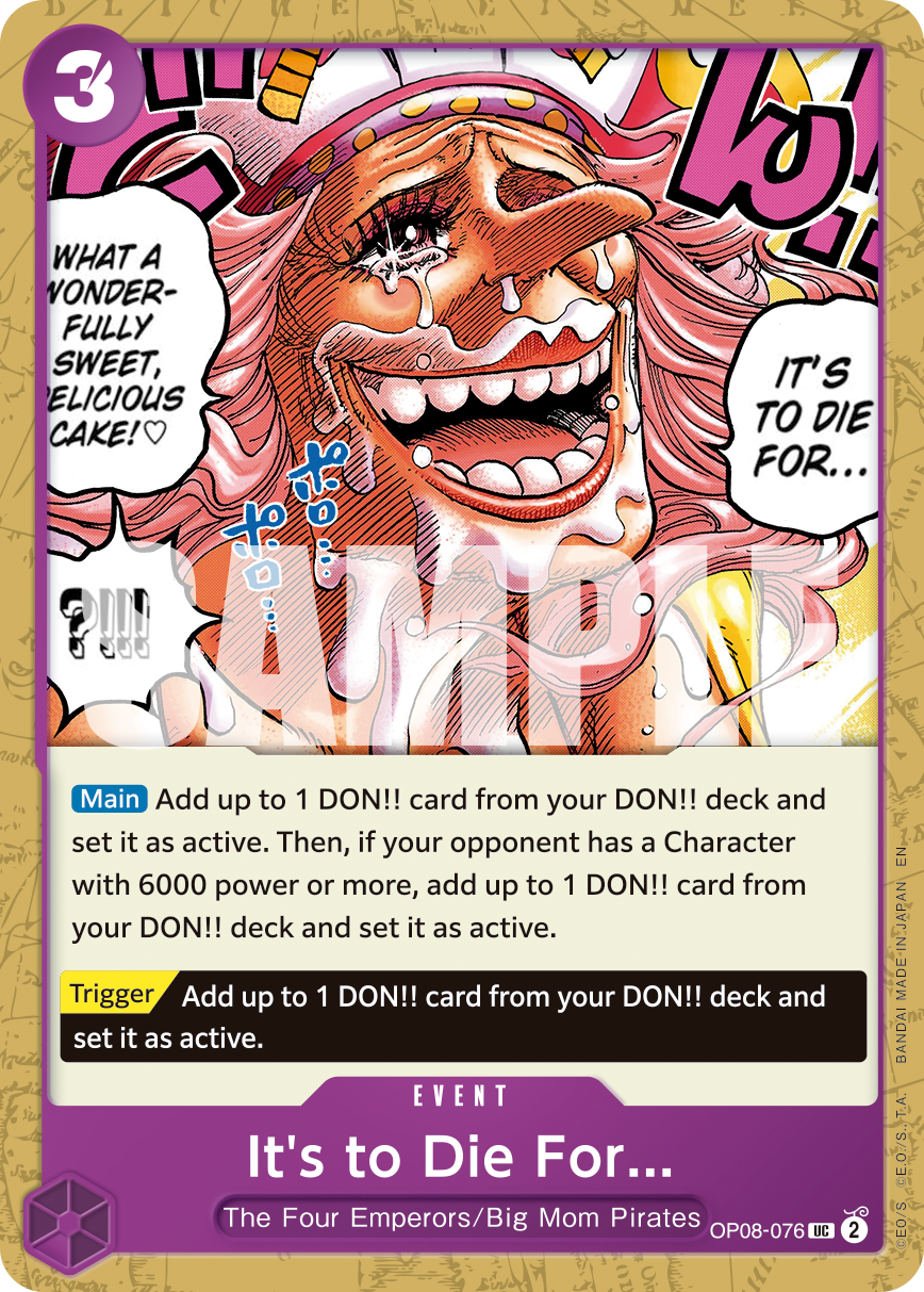 It's to Die For (Reprint) OP08-076 One Piece card