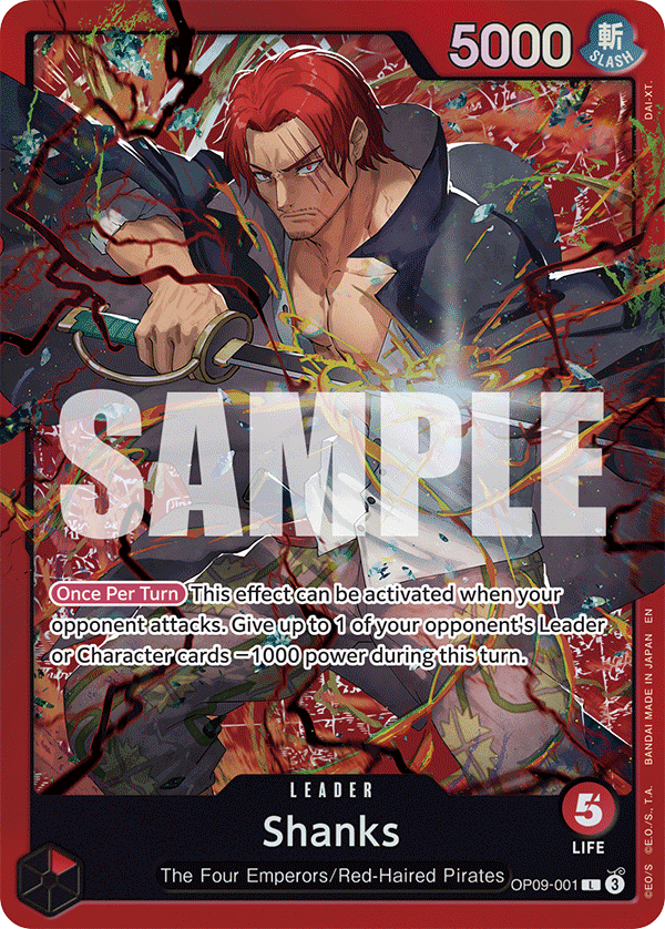 Shanks (OP09-001) leader from Starter Deck 23: RED Shanks