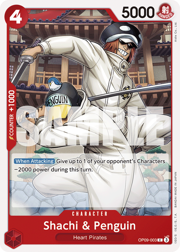 Shachi & Penguin OP09-003 One Piece card