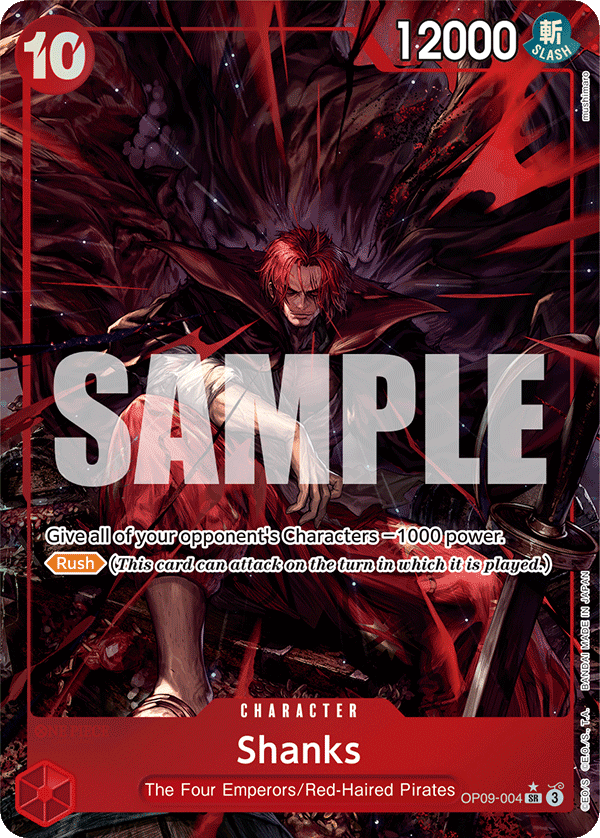 Shanks (004) (Alternate Art) OP09-004 One Piece card