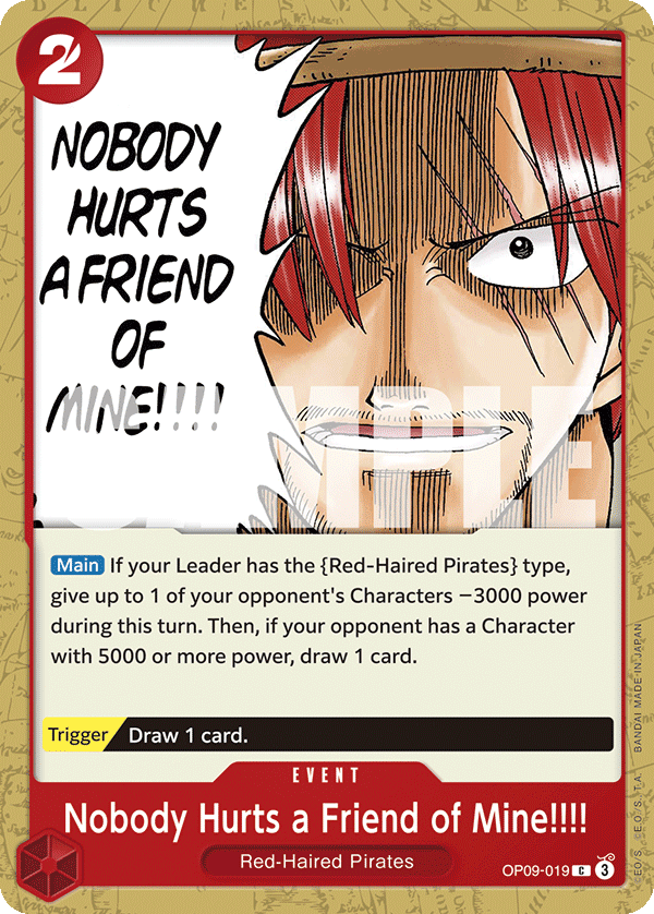 Nobody Hurts a Friend of Mine!!!! OP09-019 One Piece card