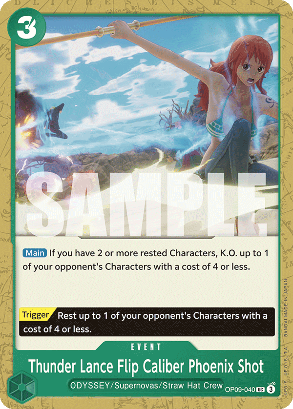 Thunder Lance Flip Caliber Phoenix Shot OP09-040 One Piece card