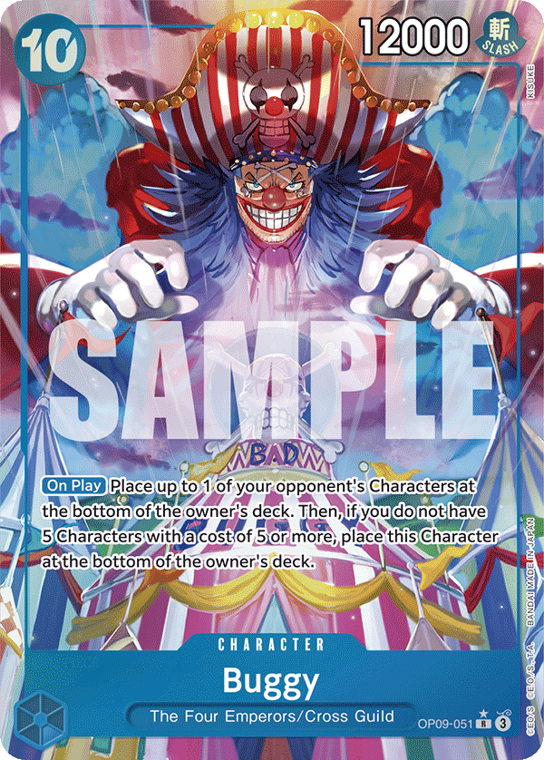 Buggy (051) (Alternate Art) OP09-051 One Piece card