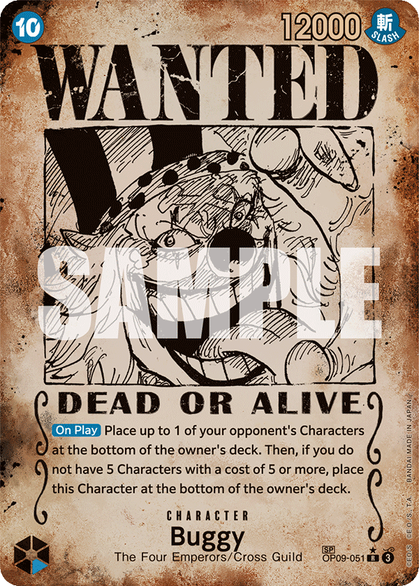 Buggy (051) (Wanted Poster) OP09-051 One Piece card