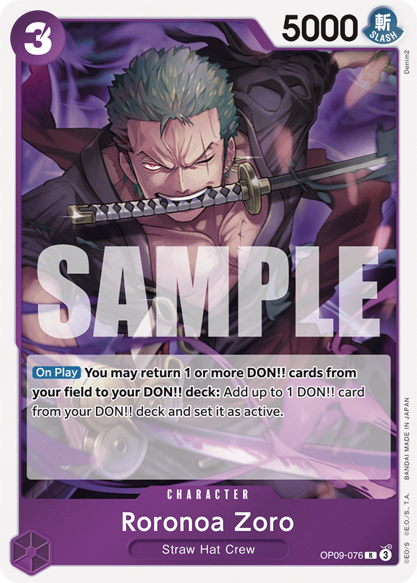 Roronoa Zoro (076) OP09-076 One Piece card