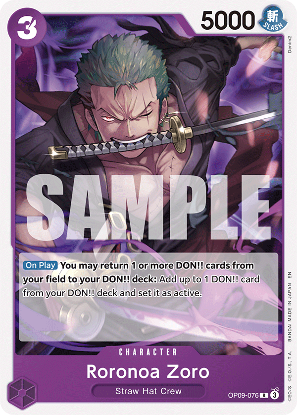 Roronoa Zoro (Reprint) OP09-076 One Piece card