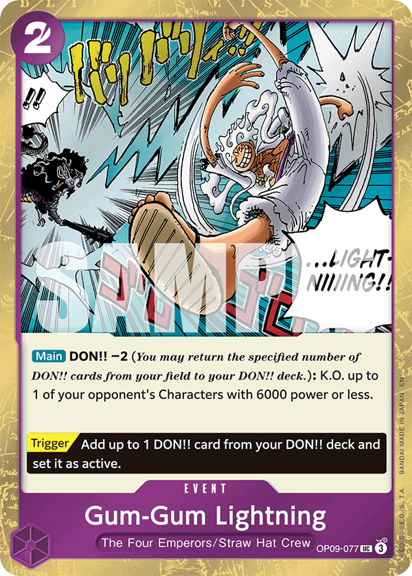 Gum-Gum Lightning (Pirate Foil) OP09-077 One Piece card