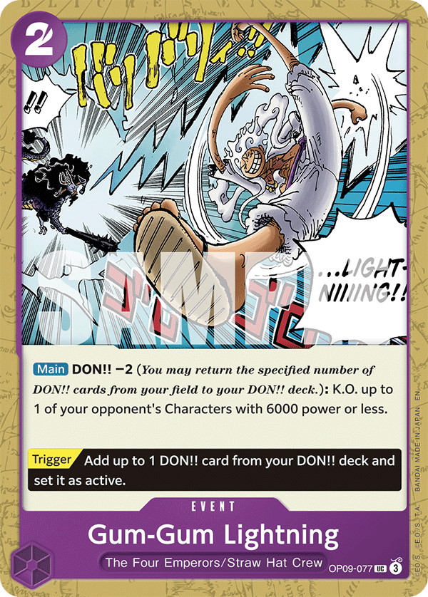 Gum-Gum Lightning (Reprint) OP09-077 One Piece card