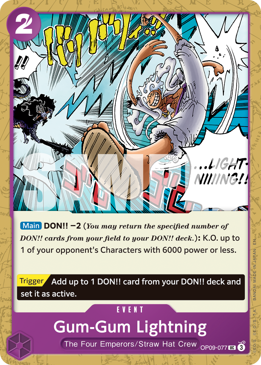 Gum-Gum Lightning (Reprint) OP09-077 One Piece card