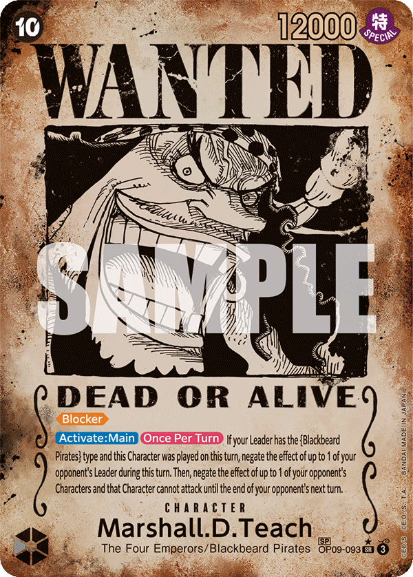 Marshall.D.Teach (093) (Wanted Poster) OP09-093 One Piece card