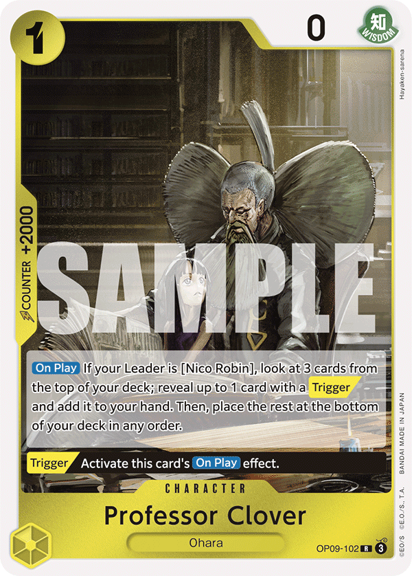 Professor Clover OP09-102 One Piece card