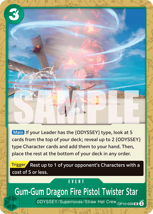 Gum-Gum Dragon Fire Pistol Twister Star OP10-039 One Piece card