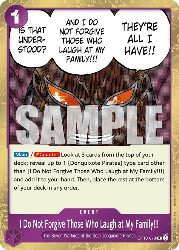 I Do Not Forgive Those Who Laugh at My Family!!! OP10-078 One Piece card