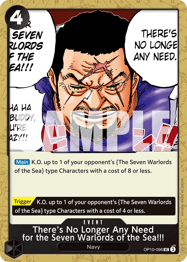 There's No Longer Any Need for the Seven Warlords of the Sea!!! OP10-096 One Piece card