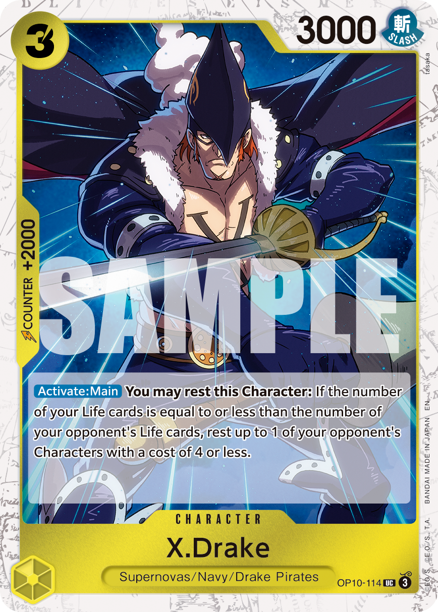 X.Drake (Pirate Foil) OP10-114 One Piece card