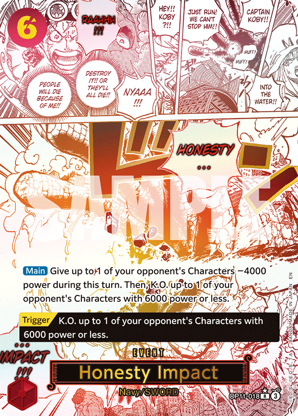 Honesty Impact (Alternate Art) OP11-018 One Piece card
