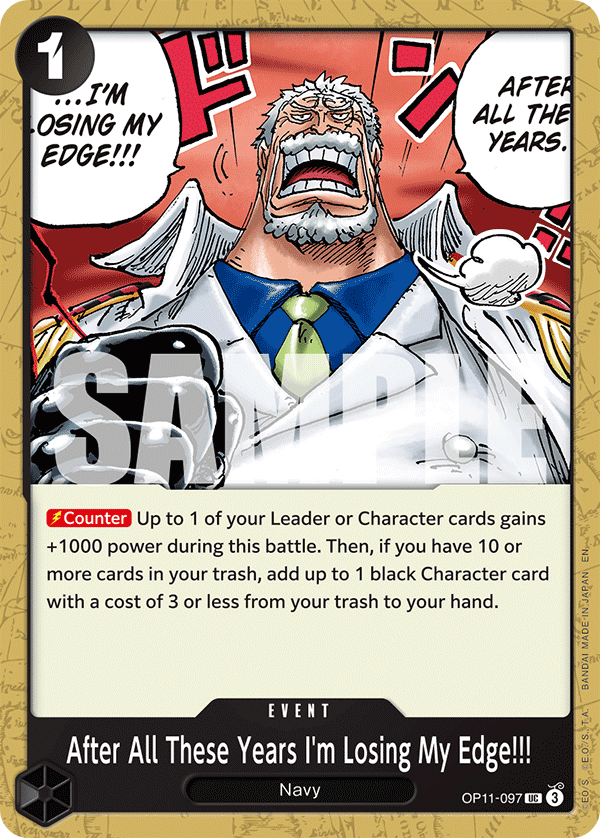 After All These Years I'm Losing My Edge!!! OP11-097 One Piece card