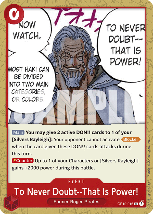 To Never Doubt--That Is Power! OP12-016 One Piece card