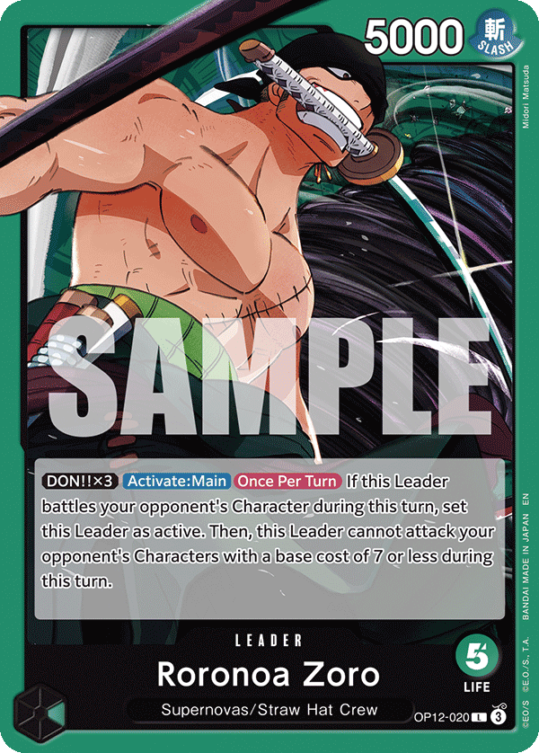 Roronoa Zoro (020) OP12-020 One Piece card