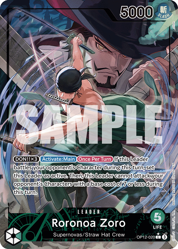 Roronoa Zoro (020) (Alternate Art) OP12-020 One Piece card