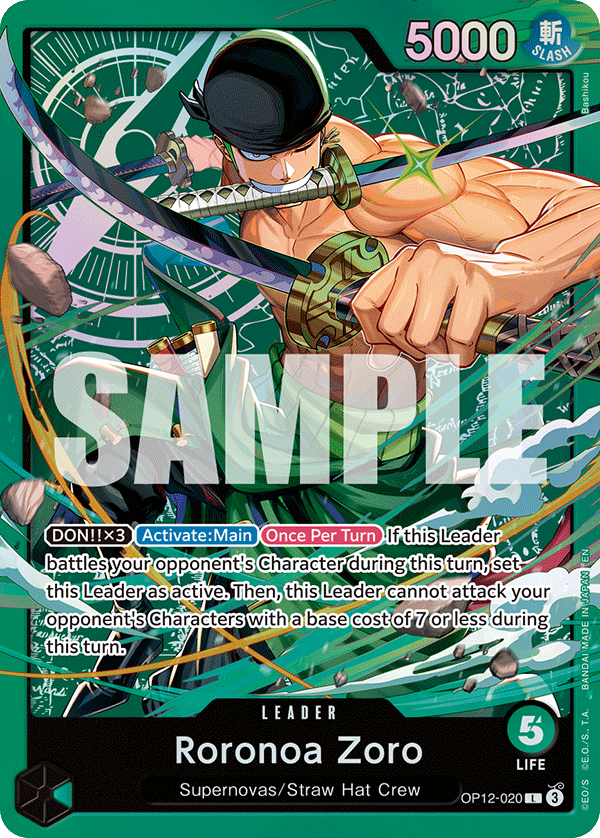 Roronoa Zoro (OP12-020) leader from Starter Deck 32: GREEN Roronoa Zoro