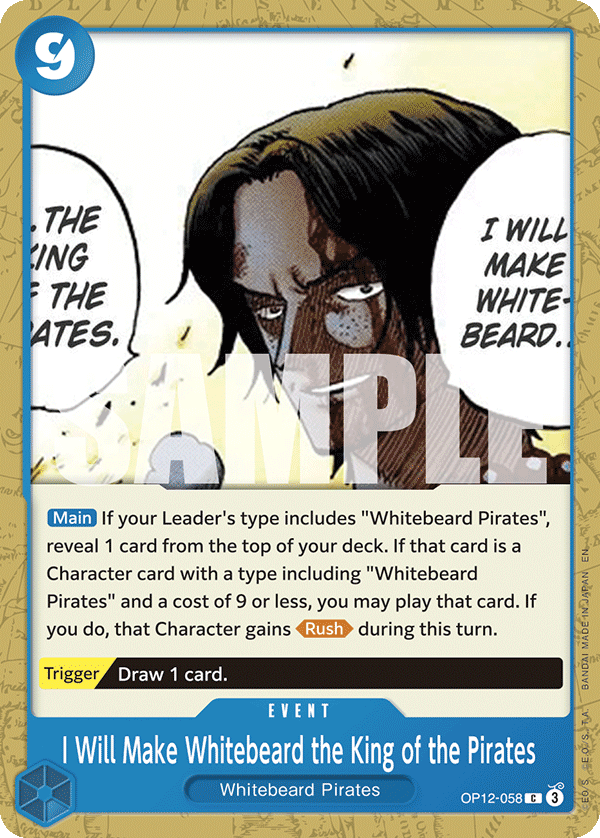I Will Make Whitebeard the King of the Pirates OP12-058 One Piece card