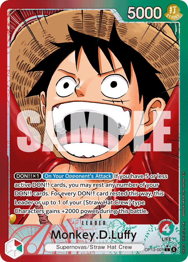 Monkey.D.Luffy (001) (Alternate Art) OP13-001 One Piece card