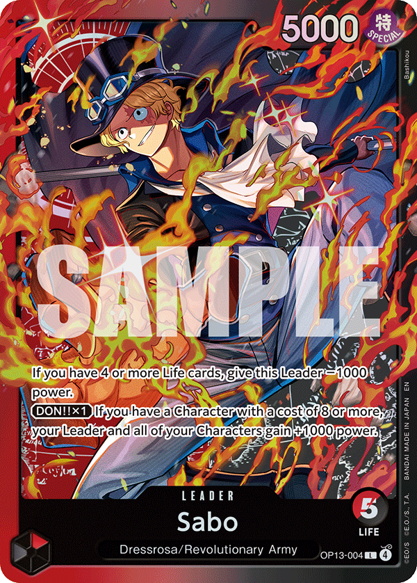 Sabo (OP13-004) leader from Starter Deck 35: RED/BLACK Sabo