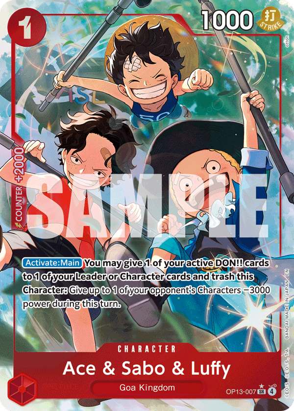 Ace & Sabo & Luffy (Alternate Art) OP13-007 One Piece card