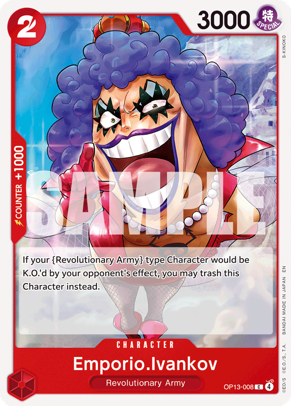 Emporio.Ivankov OP13-008 One Piece card