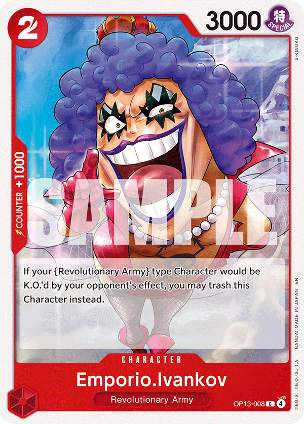 Emporio.Ivankov OP13-008 One Piece card