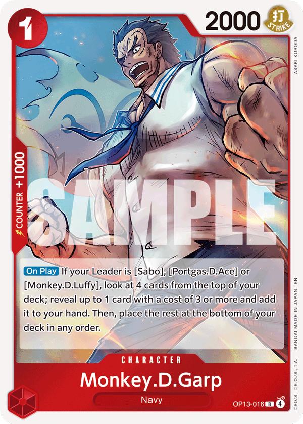 Monkey.D.Garp OP13-016 One Piece card