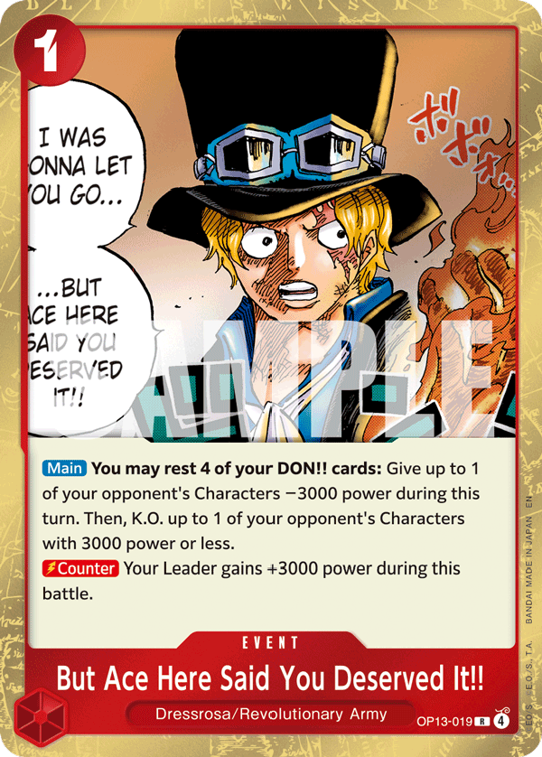 But Ace Here Said You Deserved It!! OP13-019 One Piece card