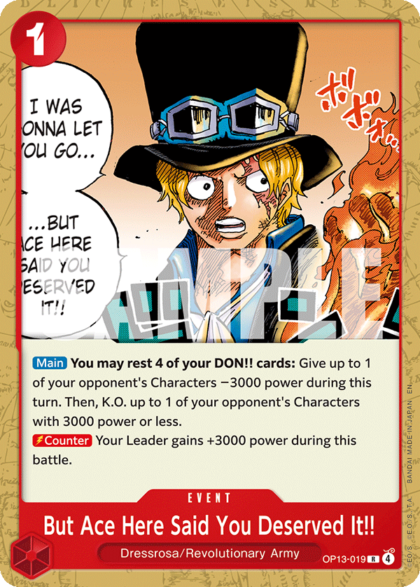 But Ace Here Said You Deserved It!! OP13-019 One Piece card