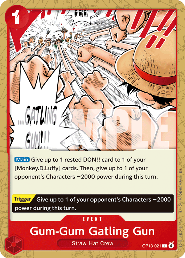 Gum-Gum Gatling Gun OP13-021 One Piece card