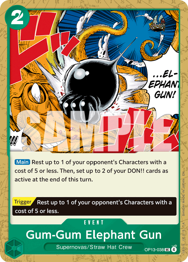 Gum-Gum Elephant Gun OP13-038 One Piece card