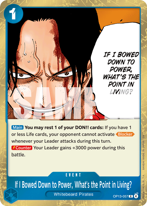 If I Bowed Down to Power, What's the Point in Living? OP13-057 One Piece card