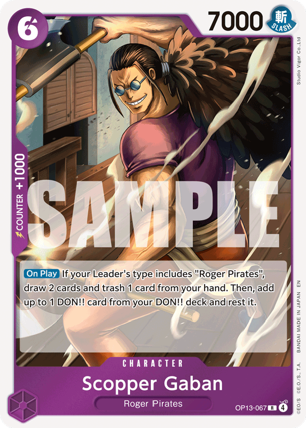 Scopper Gaban OP13-067 One Piece card