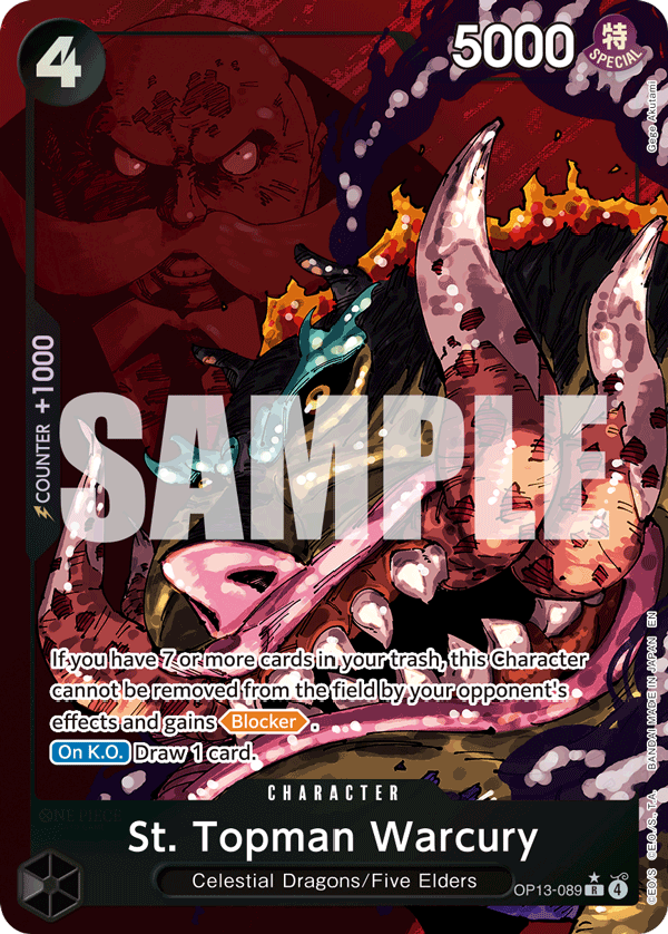 St. Topman Warcury (Alternate Art) OP13-089 One Piece card
