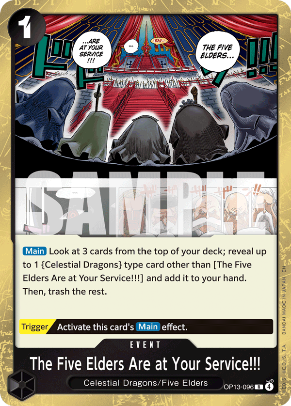 The Five Elders Are at Your Service!!! OP13-096 One Piece card